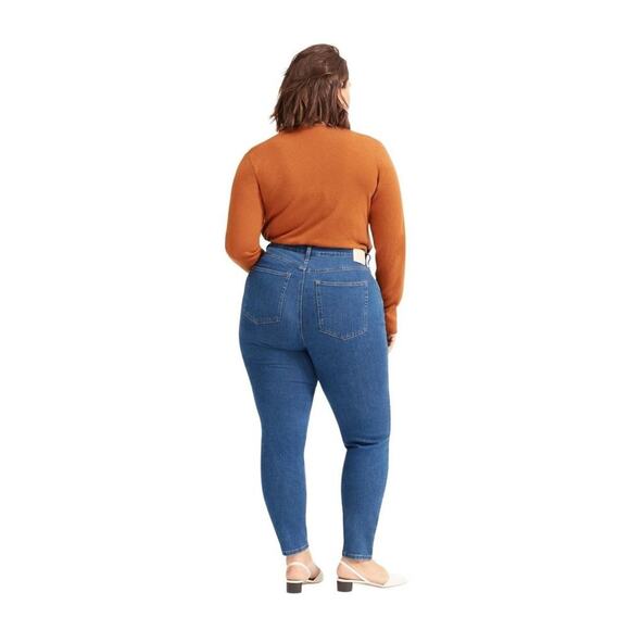 NWT Everlane The Authentic Stretch High-Rise Skinny in Mid Blue, Size 23 Regular - Picture 3 of 9